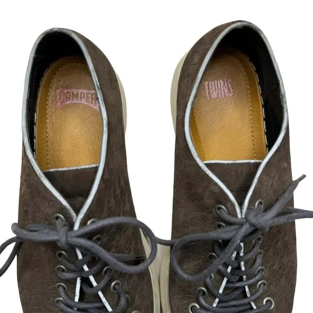 Camper Twins Men's Brown Leather Casual Tie Up Shoes Size 43 (10)